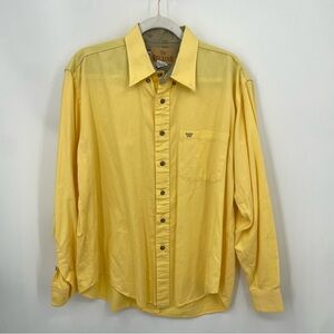 Vintage King Ranch yellow Western Cowboy Dress Shirt Size L  Made in U.S.A.
